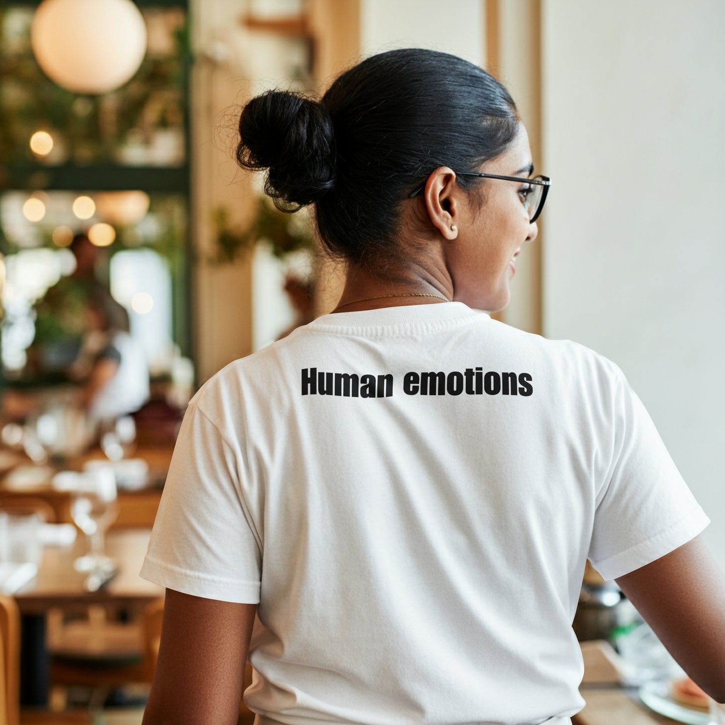 ”喜怒哀楽”Kidoairaku - Japanese Kanji T-shirt of Human Emotions - White Edition Unisex organic oversized high neck t-shirt 5.9 oz