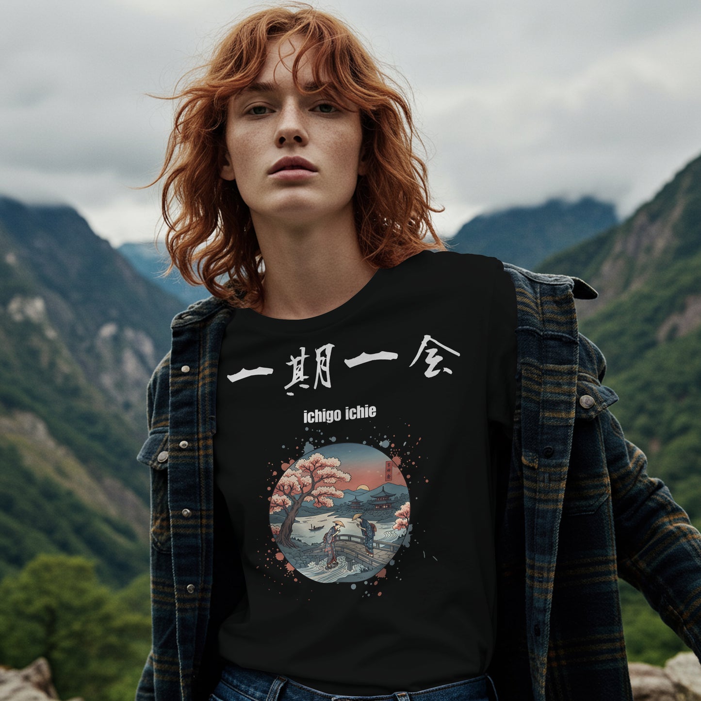 ”一期一会”Ichigo Ichie T-Shirt: "Once-in-a-lifetime encounter" Japanese Kanji Shirt - Dark Edition Unisex classic tee