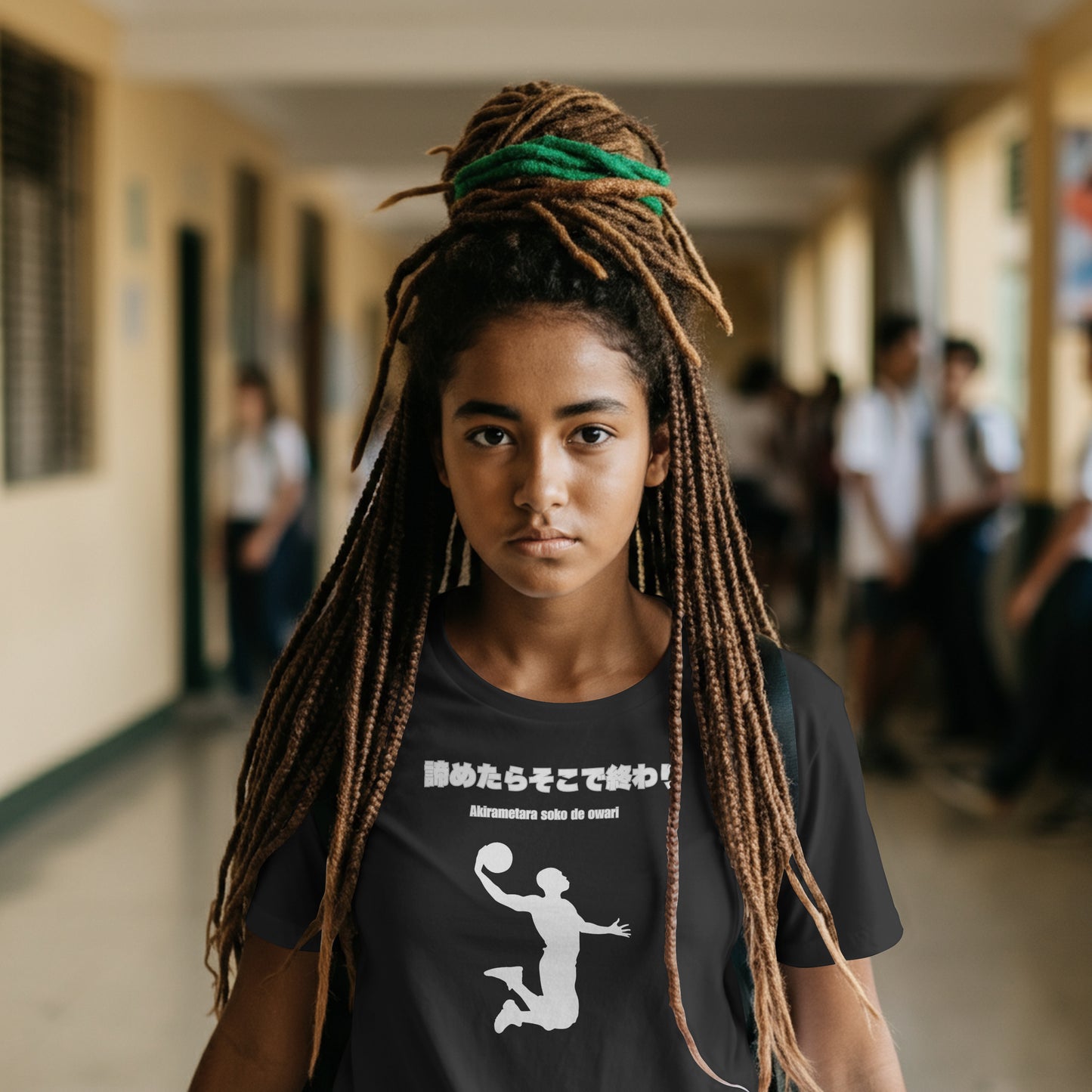 Akirametara Soko de Owari: Never Give Up Japanese Proverb T-Shirt- Dark Edition