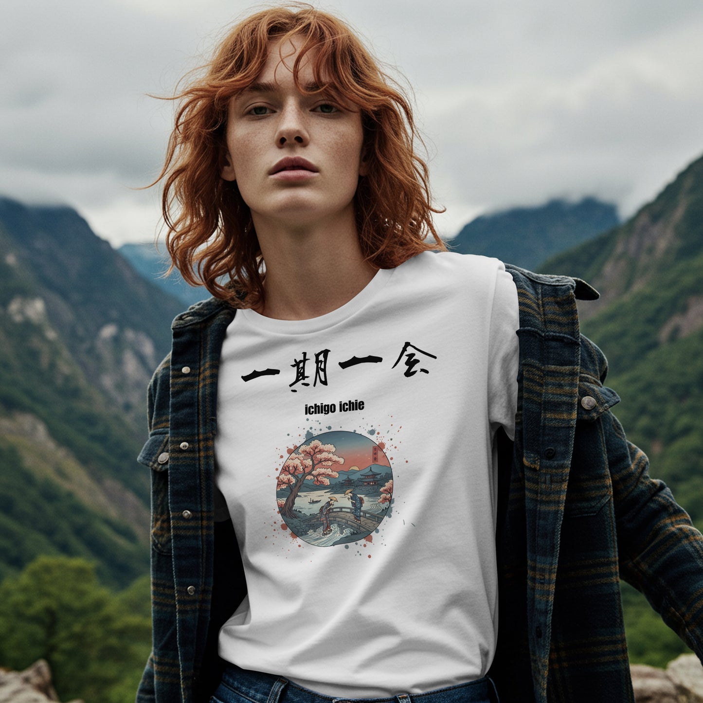 ”一期一会”Ichigo Ichie T-Shirt: "Once-in-a-lifetime encounter" Japanese Kanji Shirt - White Edition Unisex classic tee