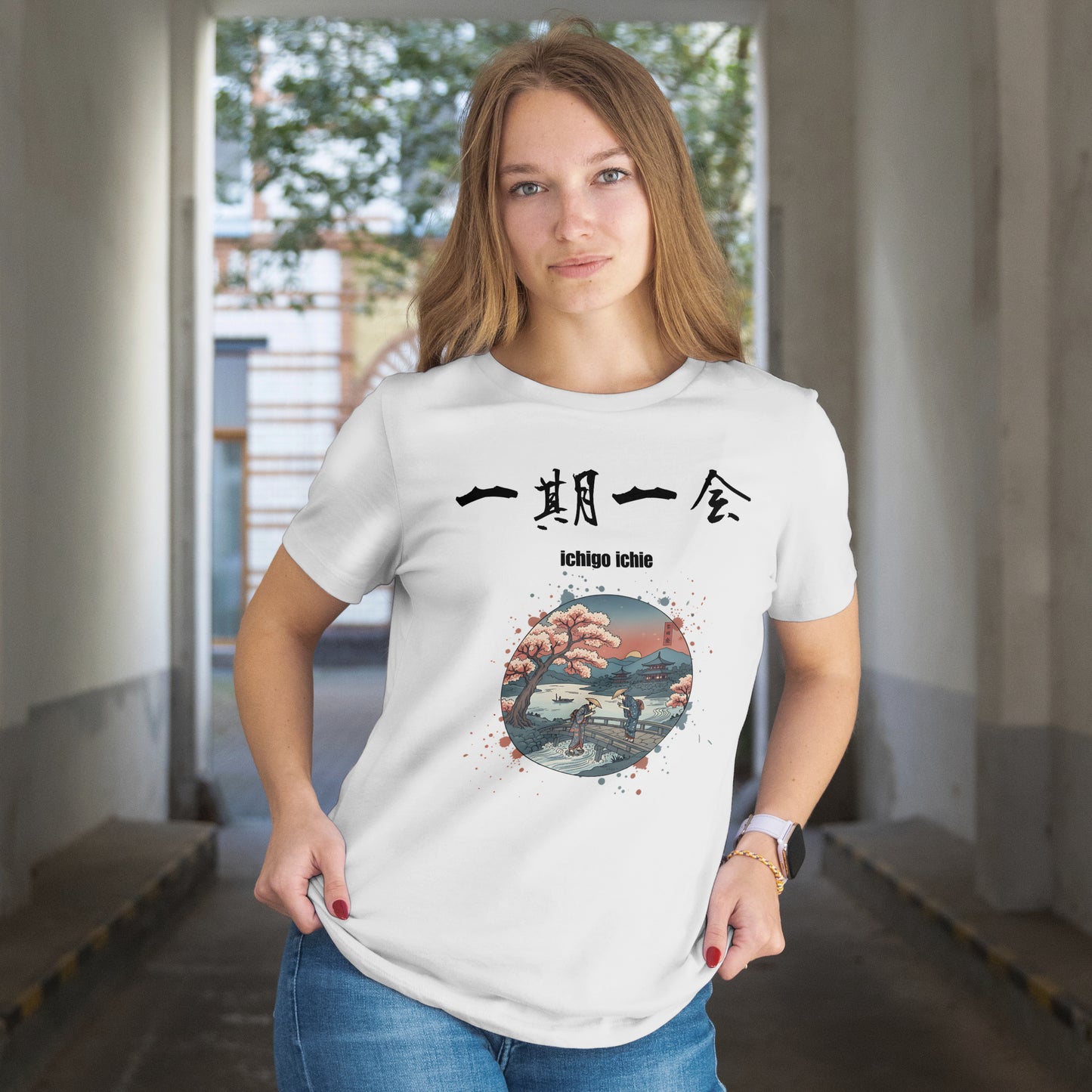 ”一期一会”Ichigo Ichie T-Shirt: "Once-in-a-lifetime encounter" Japanese Kanji Shirt - White Edition Unisex classic tee