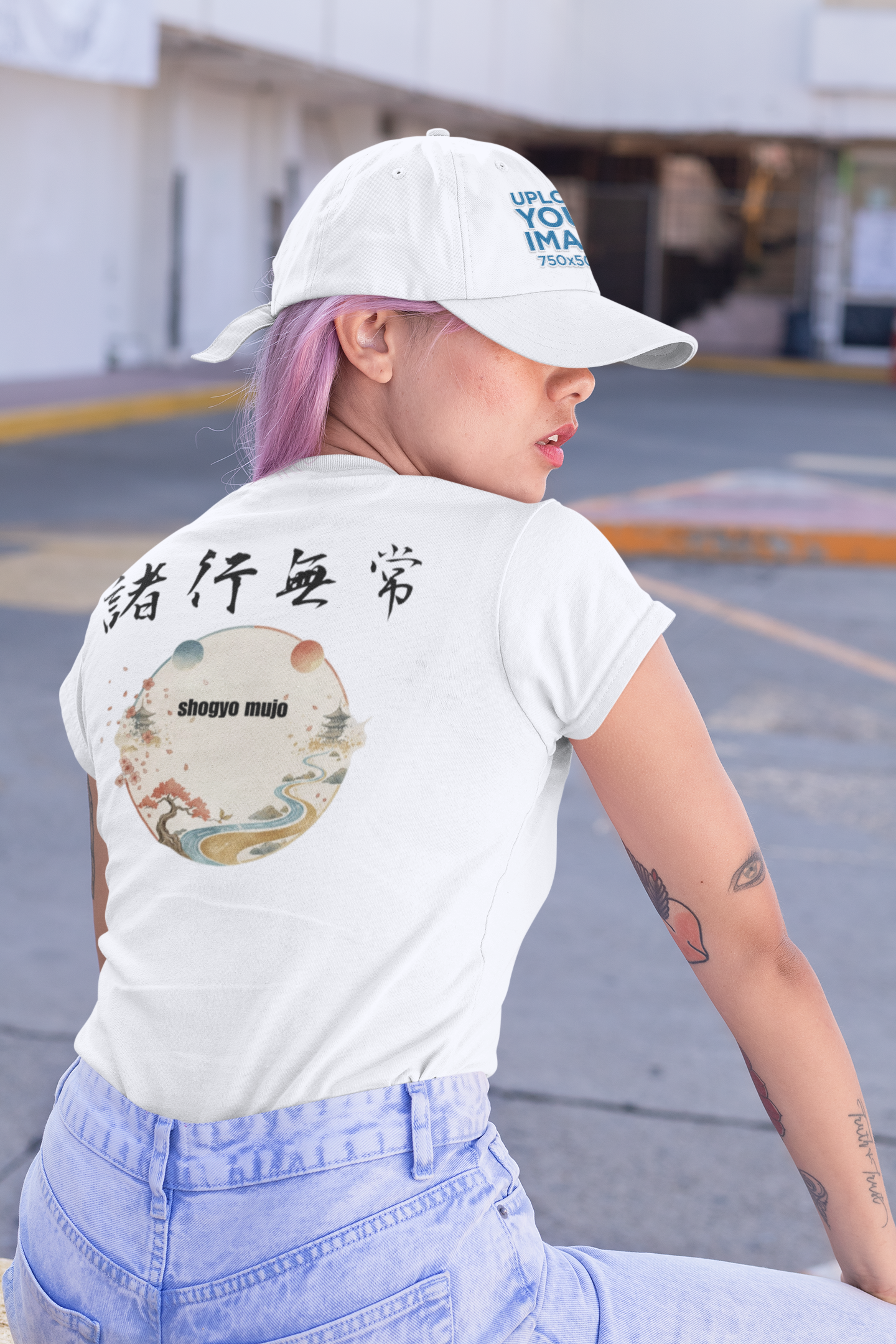 "諸行無常: The Essence of Impermanence" Japanese Kanji T-Shirt - White Edition