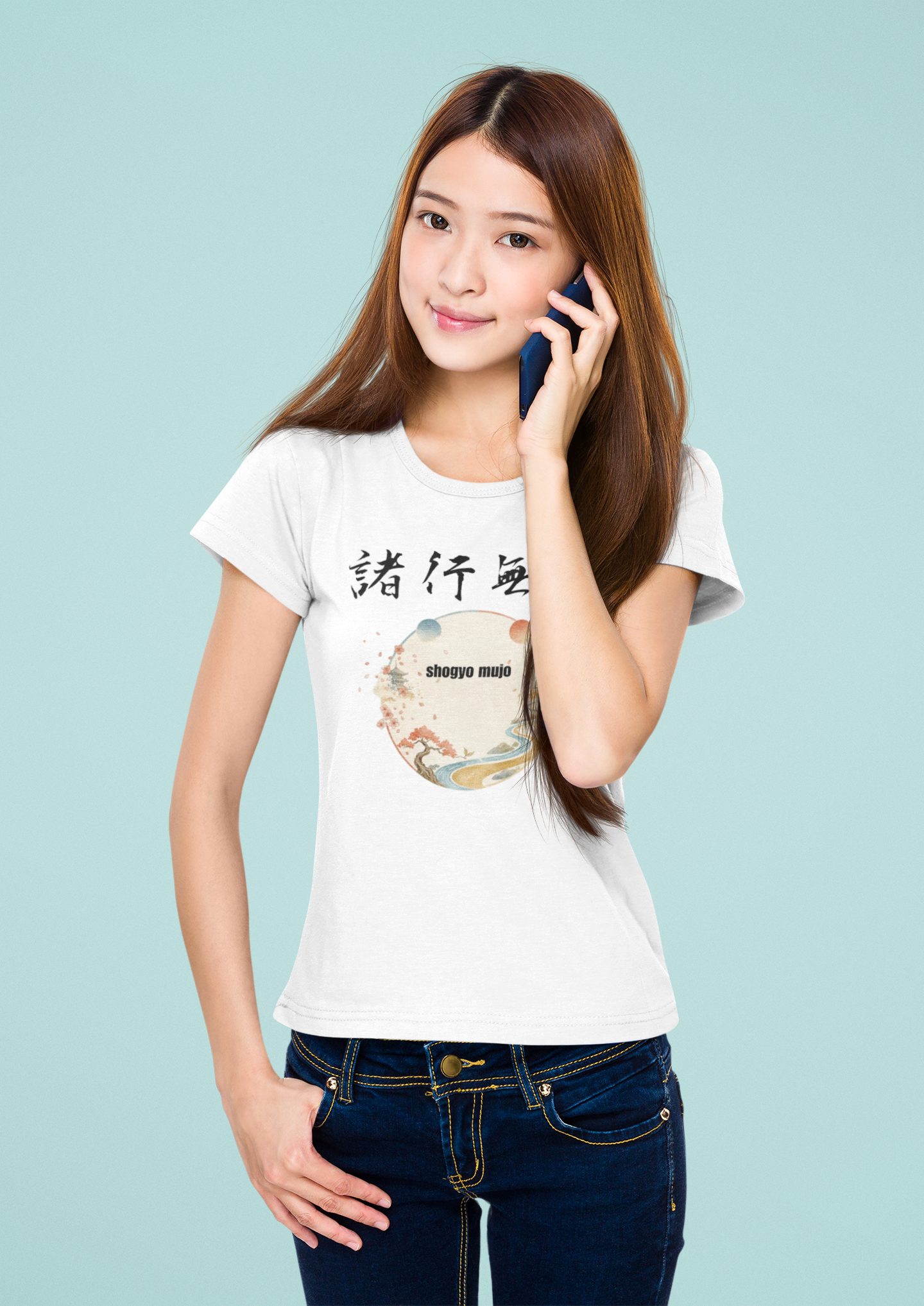 "諸行無常: The Essence of Impermanence" Japanese Kanji T-Shirt - White Edition