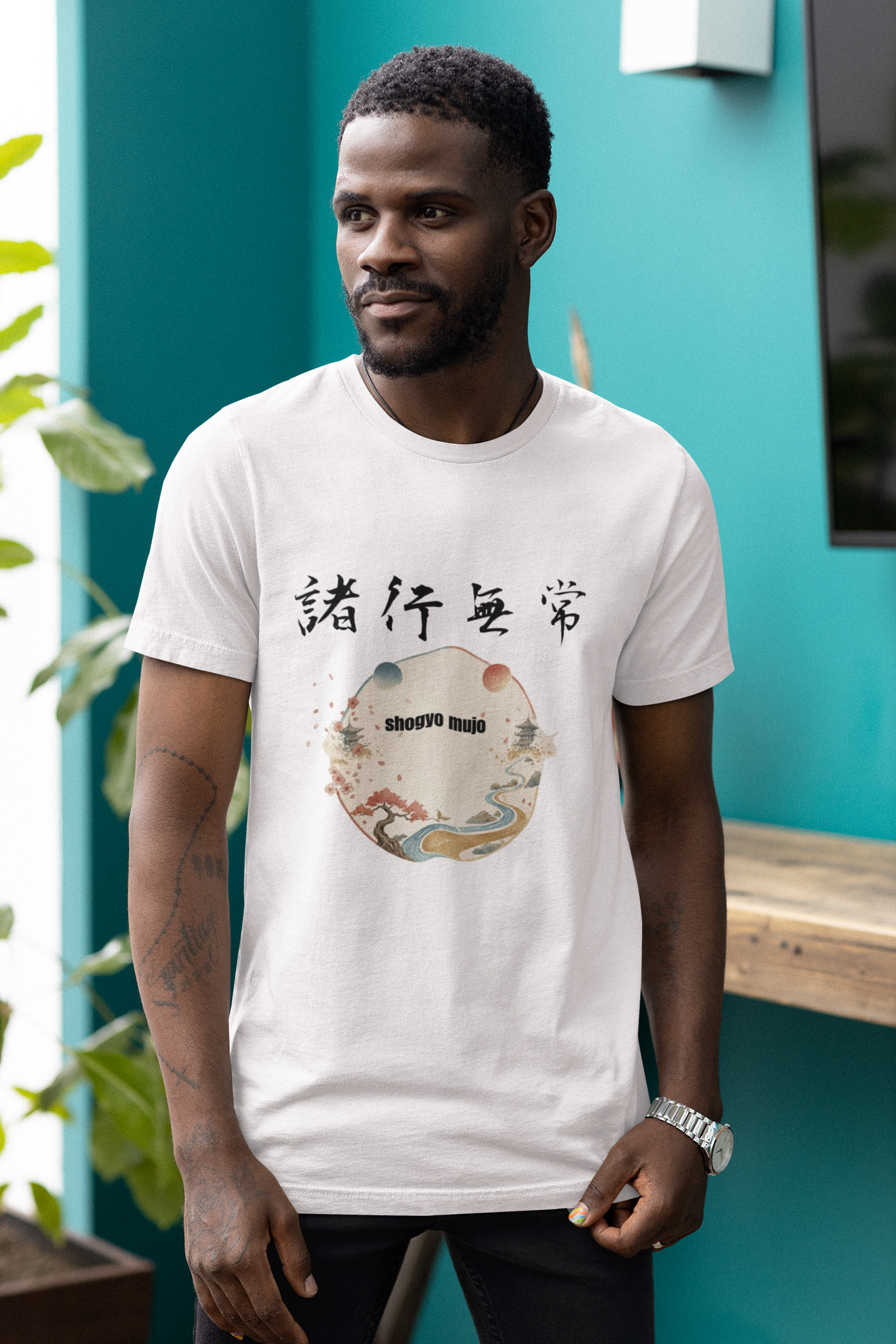 "諸行無常: The Essence of Impermanence" Japanese Kanji T-Shirt - White Edition
