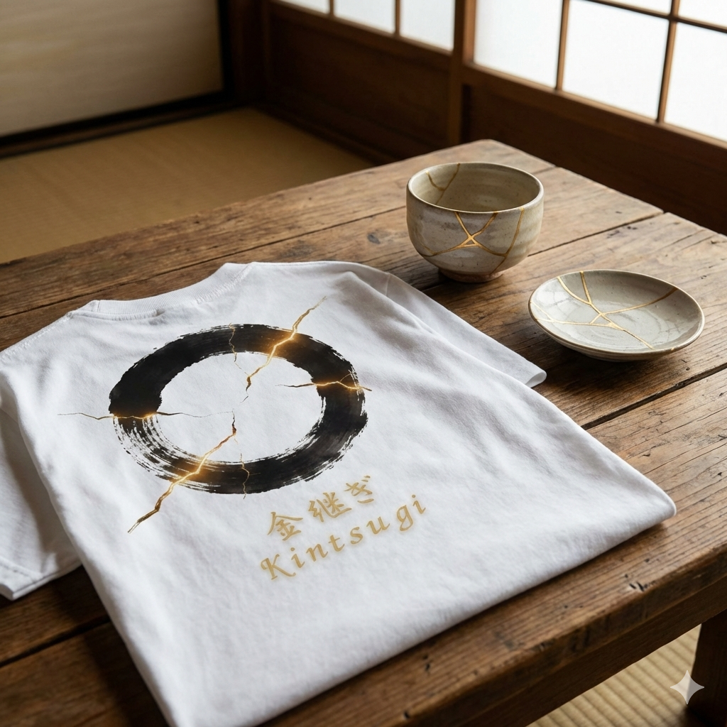 Kintsugi "Golden Repair" Tee | Japanese Art of Resilience & Wabi Sabi Aesthetic　Unisex classic tee