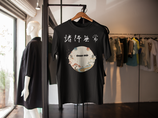 "諸行無常: The Essence of Impermanence" Japanese Kanji T-Shirt - Dark Edition
